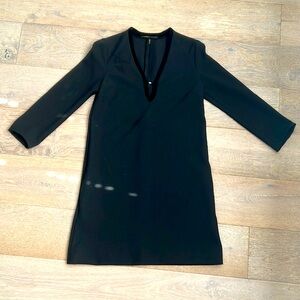 Maje black dress with Velvet trim